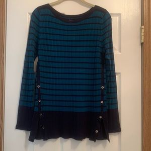 Croft & Barrow blue and black striped sweater
